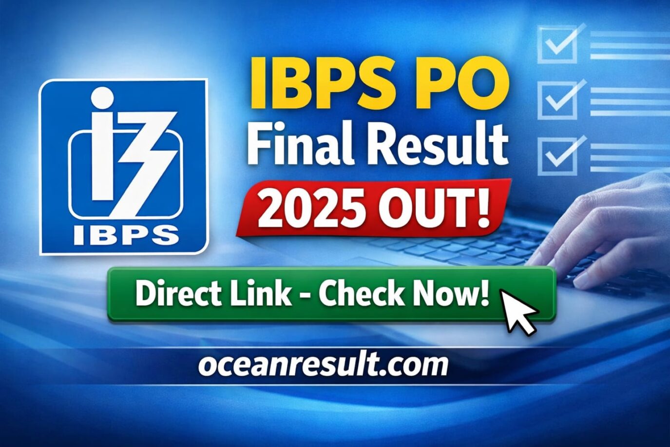 IBPS PO MT XV 15 Final Result 2025 Out